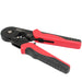 view of IS-TFC-7510 | 7" Red Ferrule Crimping Tool for AWG 23-7 Connectors laying flat side angle view point