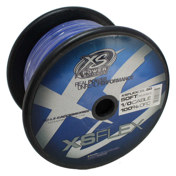 XS Power 1/0 AWG 100% Oxygen Free Copper XS Flex Power/Ground Wire Blue Lot