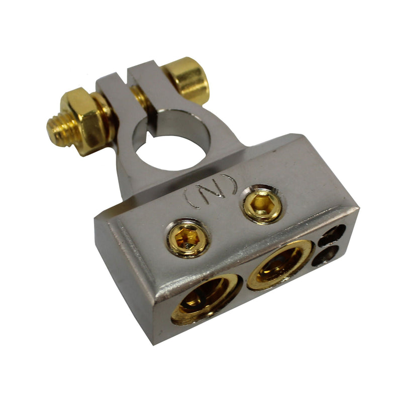 Pro Series Satin Nickel 1/0 or 4AWG to 8AWG Positive Battery Terminal R5BT048P