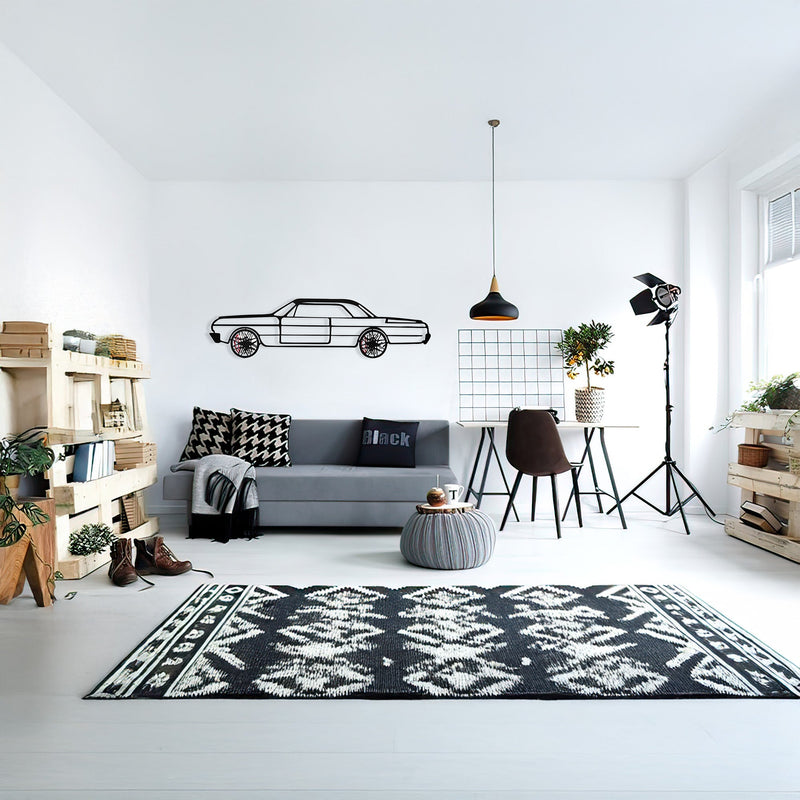 Chevrolet Impala Wall Art – Classic Steel Silhouette with Spinning Wheels-KAFMEKA019