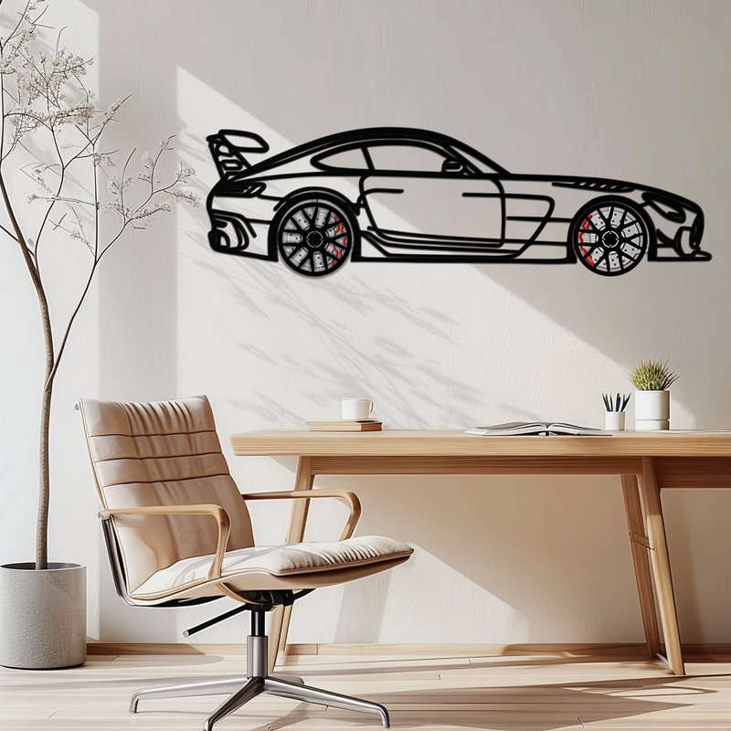Mercedes AMG GT Metal Wall Art – Rotating Wheels • Luxury Car Silhouette Decor for Garage & HomeKAFMEKA072