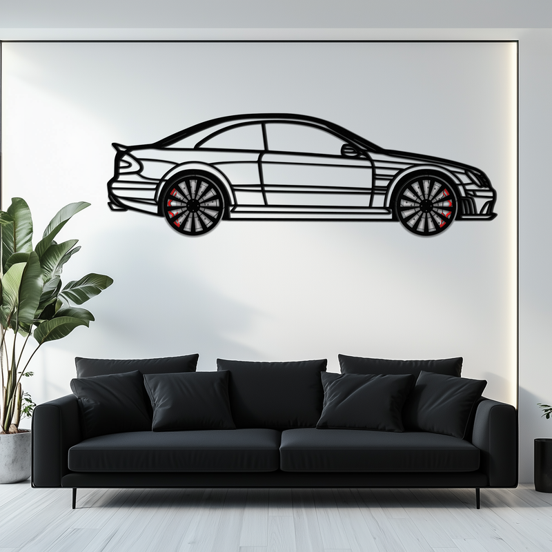 Mercedes CLK63 Metal Wall Art – Spinning Wheel Garage Decor for Car Enthusiasts - KAFMEKA076