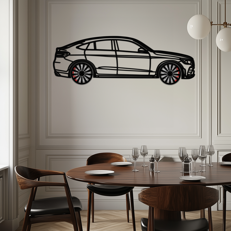 Mercedes GLC Coupe Metal Wall Art – Rotating Wheels Edition | Luxury AMG-Inspired Garage & Home Decor -KAFMEKA081