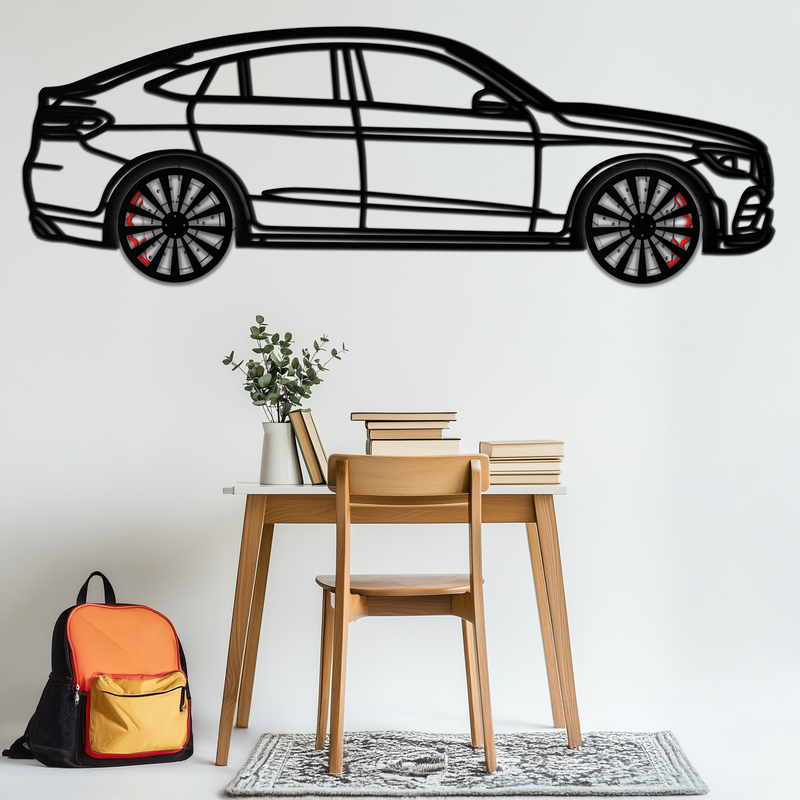 Mercedes GLC Coupe Metal Wall Art – Rotating Wheels Edition | Luxury AMG-Inspired Garage & Home Decor -KAFMEKA081