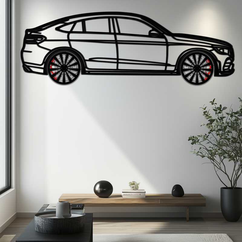 Mercedes GLC Coupe Metal Wall Art – Rotating Wheels Edition | Luxury AMG-Inspired Garage & Home Decor -KAFMEKA081