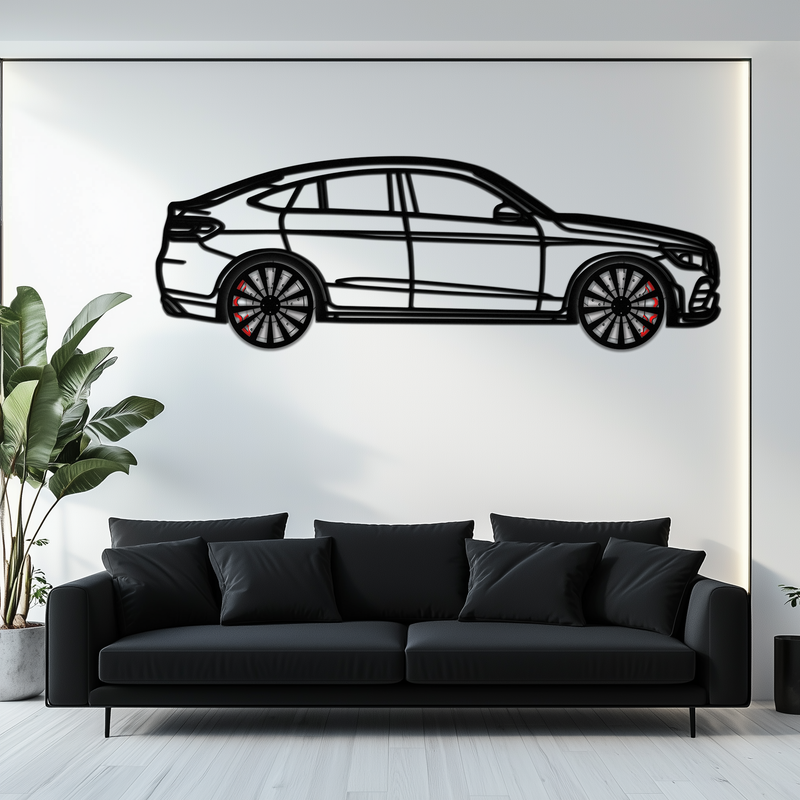 Mercedes GLC Coupe Metal Wall Art – Rotating Wheels Edition | Luxury AMG-Inspired Garage & Home Decor -KAFMEKA081