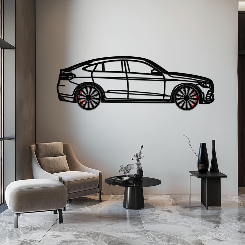 Mercedes GLC Coupe Metal Wall Art – Rotating Wheels Edition | Luxury AMG-Inspired Garage & Home Decor -KAFMEKA081