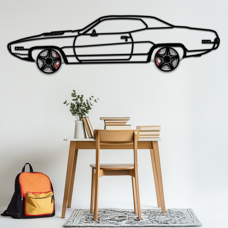1971 Road Runner Side Profile Metal Wall Art – Classic Muscle Car Silhouette with Rotating Wheels | Garage & Office Decor Gift-KAFMEKA087