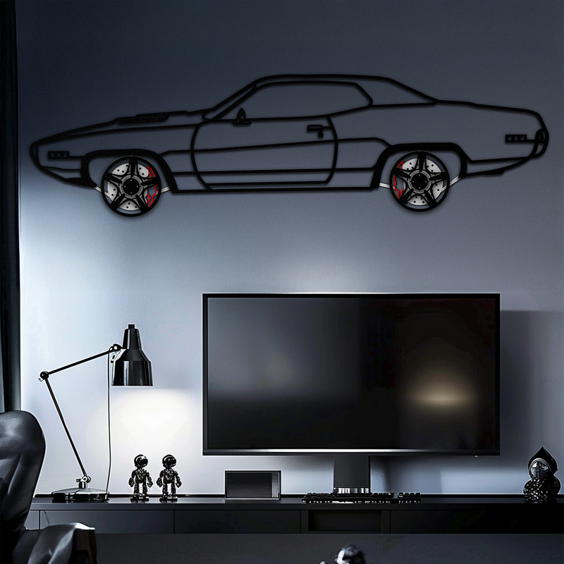 1971 Road Runner Side Profile Metal Wall Art – Classic Muscle Car Silhouette with Rotating Wheels | Garage & Office Decor Gift-KAFMEKA087