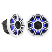 KICKER MSC65 6.5" LED marine speakers with 200W peak power, waterproof design, RGBW lighting, and premium sound for boats. Speaker Pair View