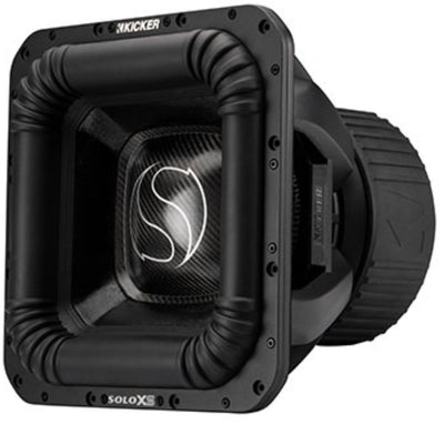 Front side view of KICKER SoloX SoloXS 15" L7XS151 3000W RMS 1-Ohm Subwoofer