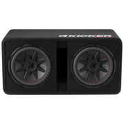 Experience powerful bass with the Kicker 52DCVR122 Dual 12" CompVR Ported Subwoofer Enclosure, delivering 900W RMS and 1800W peak power. Shop Now. Front Facing View