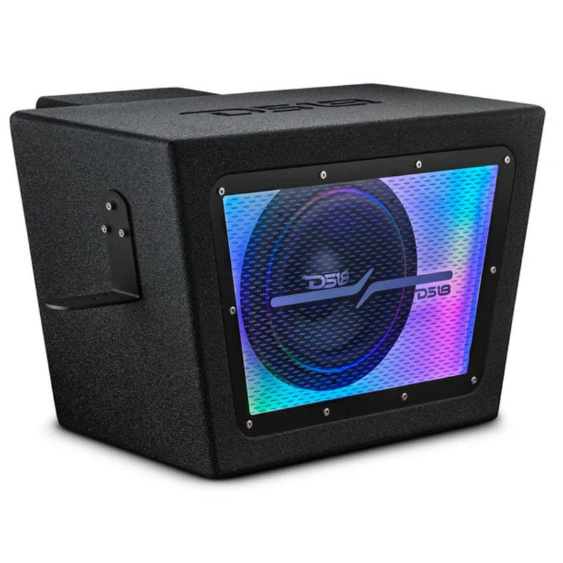 Add deep bass to your Polaris RZR with the DS18 RZR-RCSUB10LD 10" LED sub box. Rugged, UV-protected, and preloaded for big sound. Enclosure Angle View
