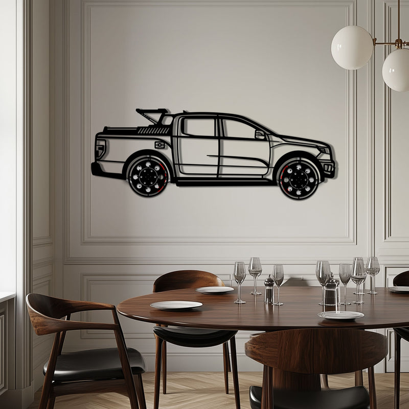 Ford F-150 Metal Truck Wall Art with Rotating Wheels - Iconic American Pickup Silhouette - Interactive Automotive Wall Decor - KAFMEKA138
