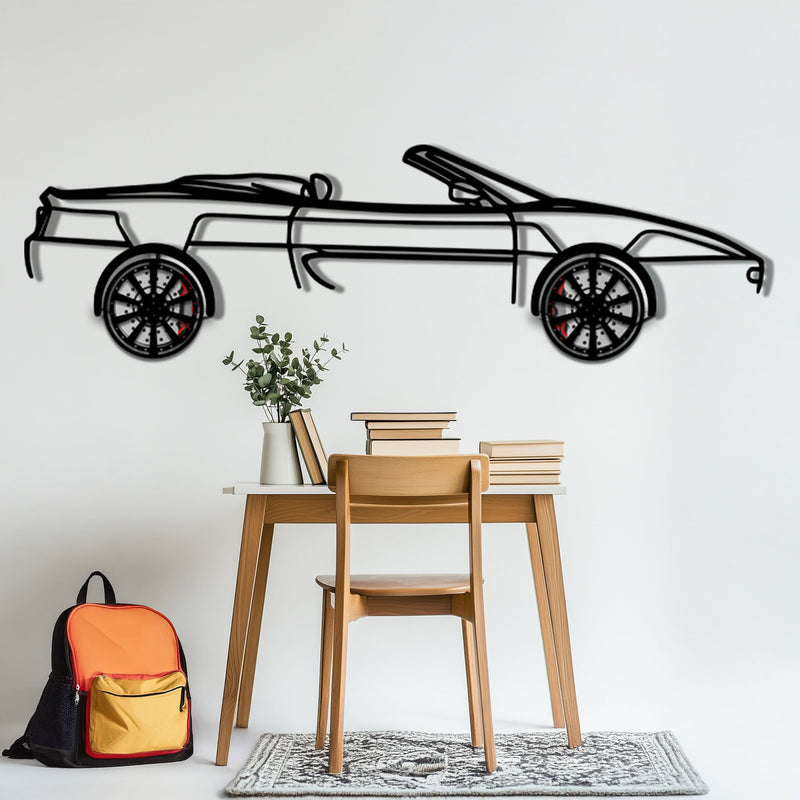 Ferrari F355 Spider Metal Car Wall Art with Rotating Wheels - Classic Italian Convertible Silhouette - Interactive Automotive Decor - KAFMEKA131