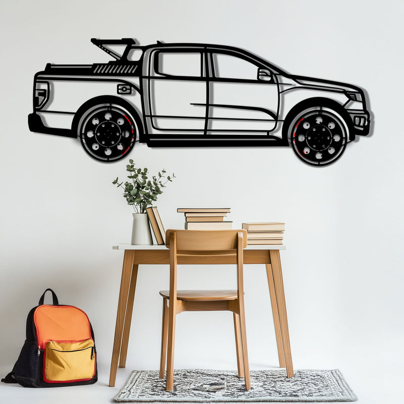 Ford F-150 Metal Truck Wall Art with Rotating Wheels - Iconic American Pickup Silhouette - Interactive Automotive Wall Decor - KAFMEKA138