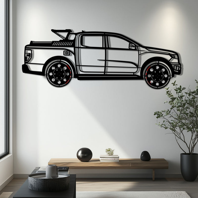 Ford F-150 Metal Truck Wall Art with Rotating Wheels - Iconic American Pickup Silhouette - Interactive Automotive Wall Decor - KAFMEKA138