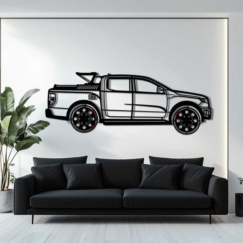 Ford F-150 Metal Truck Wall Art with Rotating Wheels - Iconic American Pickup Silhouette - Interactive Automotive Wall Decor - KAFMEKA138