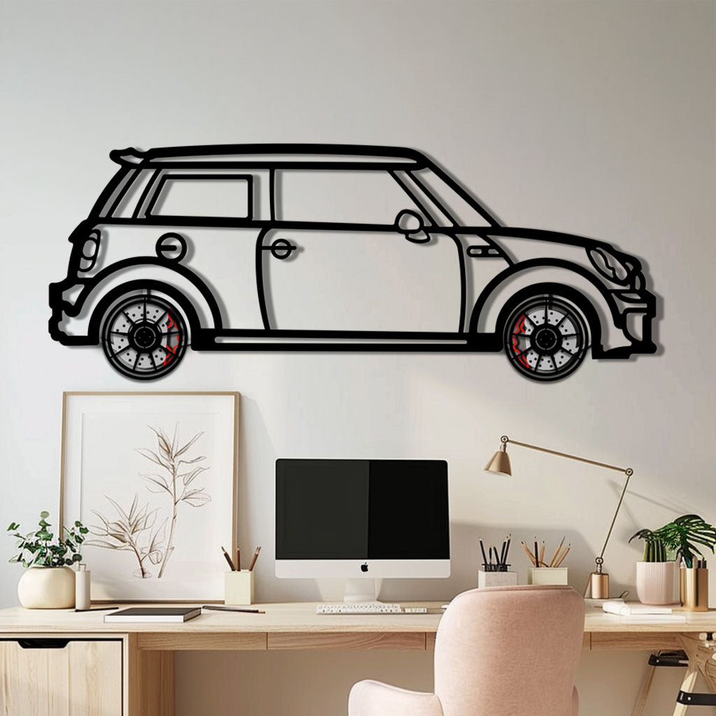 Automotive Metal Wall Art with Rotating Wheels