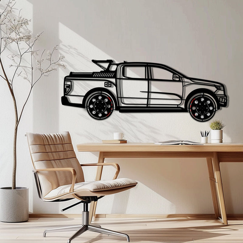 Ford F-150 Metal Truck Wall Art with Rotating Wheels - Iconic American Pickup Silhouette - Interactive Automotive Wall Decor - KAFMEKA138