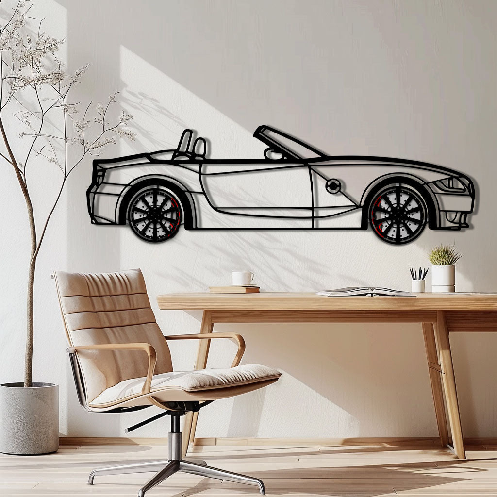 BMW Z4 M Roadster Metal Car Wall Art with Rotating Wheels - M