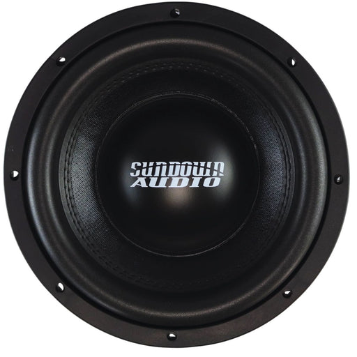 Upgrade your system with the Sundown Audio HZ-12 12 inch subwoofer, 750 watts RMS, dual 4 ohm, 14mm Xmax, built for loud, clean bass in ported enclosures. Subwoofer front view