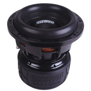 Sundown Audio XV4 10 inch dual 2 ohm subwoofer rated at 3000 watts RMS with 30mm Xmax and X v4 coil technology for extreme bass output.
Subwoofer front view.