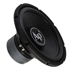 Side angle of the TS-PP3-12-D4 subwoofer highlighting its deep basket and cooling vents.