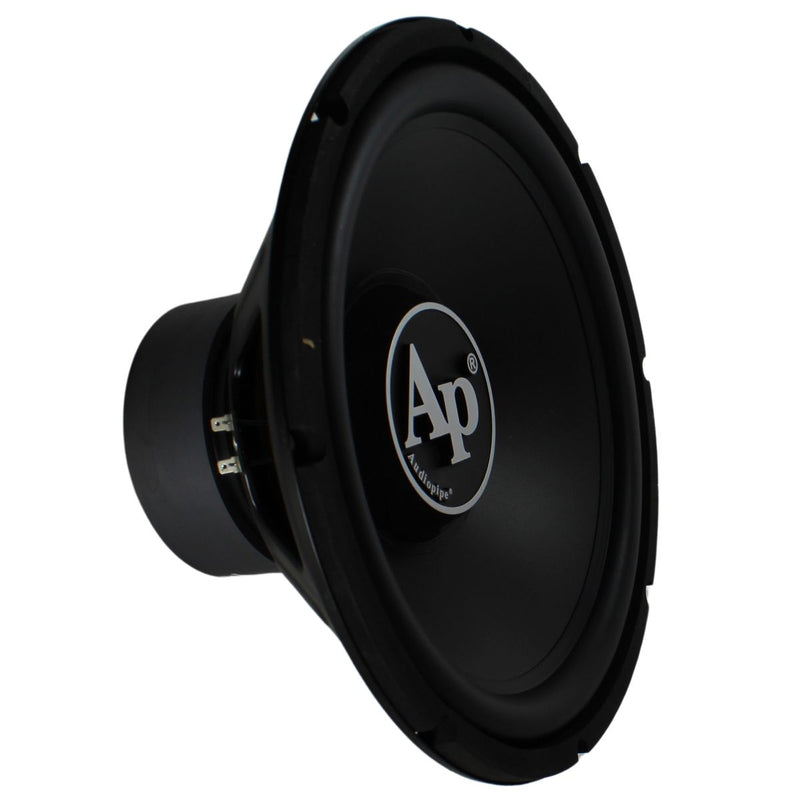 Side angle of the TS-PP3-15-D4 subwoofer highlighting mounting depth and vented basket design.