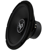 Side angle of the TS-PP3-15-D4 subwoofer highlighting mounting depth and vented basket design.