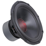 TXX-BDC-V-18 | 18" 1900W RMS Five Stack Dual 4-Ohm Subwoofer view of front and side angle shows inputs.