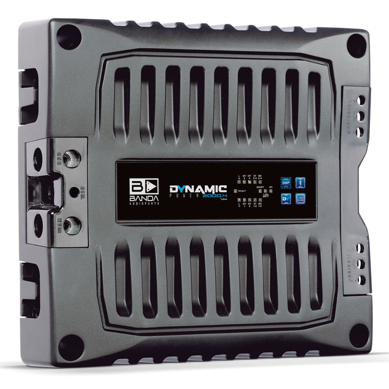 Top view 1  of DYNAMIC-2000.4-1 car audio amplifier – high-performance, clean design, available at Big Jeff Audio.