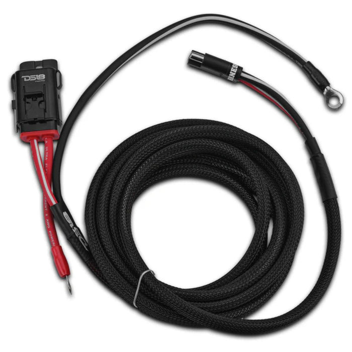 Upgrade your 4 door UTV with this DS18 8 gauge 12ft pre loomed power kit, built for clean amp installs with waterproof protection Top Harness View