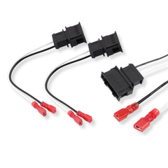 Plug and play 2 pin speaker harness for Volkswagen, Mercedes Benz, and Porsche. No cutting required, perfect for aftermarket speaker installs or replacing damaged factory connectors. Connector Image