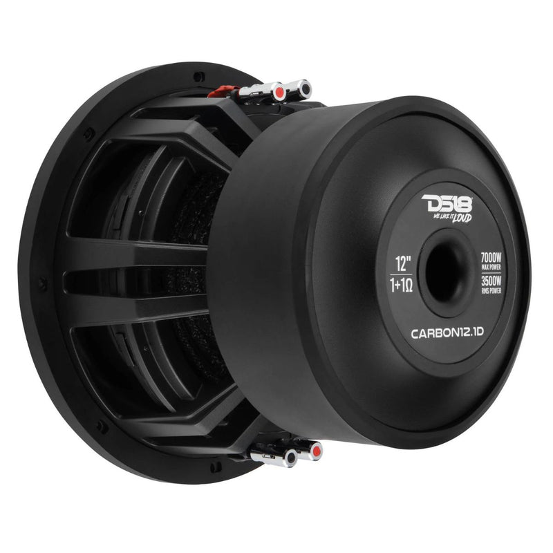 DS18 12" 3500W RMS Dual 1-Ohm Carbon Fiber Car Subwoofer CARBON12.1D