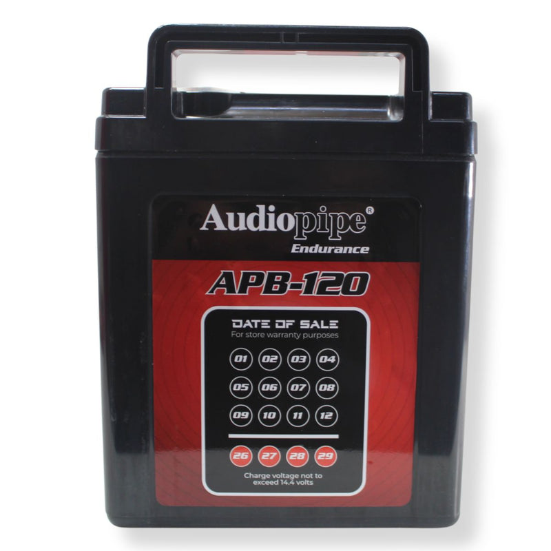 Audiopipe APB-120 12V 3100W 1565Amp AGM Deep Cycle Power Cell Battery 120Ah