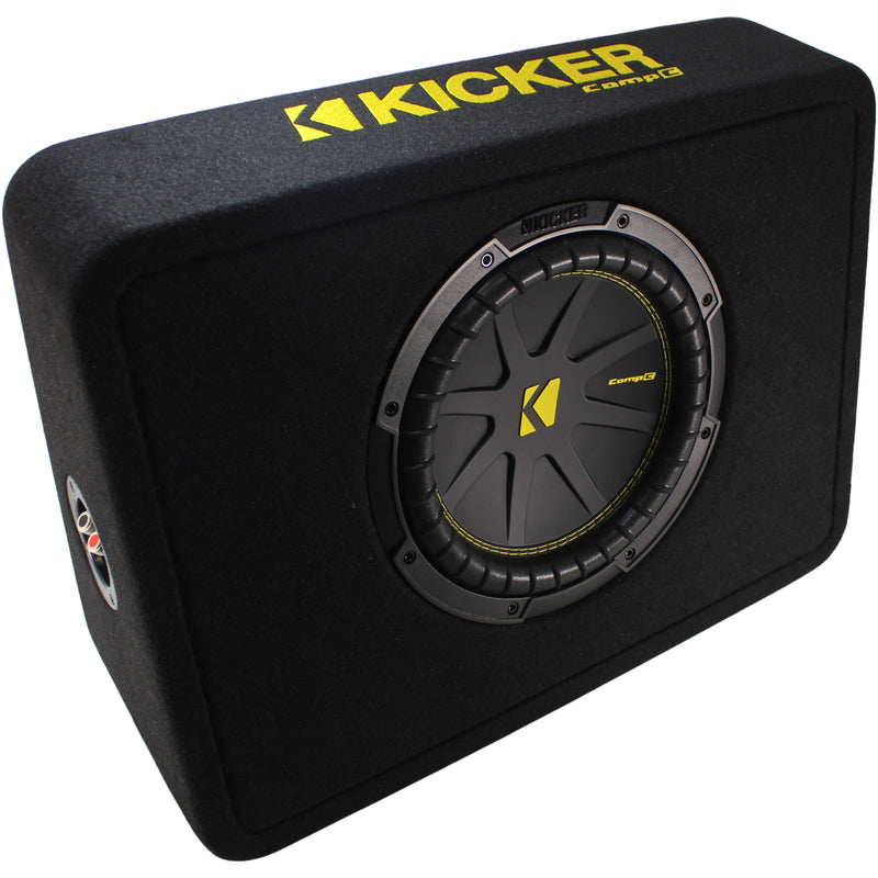 Kicker CompC 10" 250W RMS 2-Ohm Compact Loaded Subwoofer Enclosure / 50TCWC102