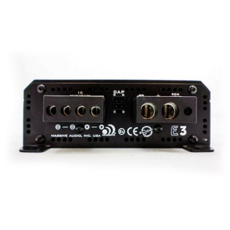 Massive Audio Nano E3 Mono 2800W 1Ohm Amplifier+ 2x 2000W Dual 4Ohm VC Subwoofer