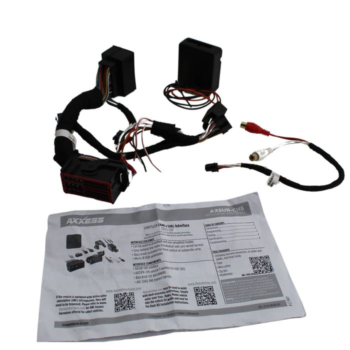 Subwoofer Interface w/ Bass Knob & Vehicle T-Harness For Chrysler 2013+ OPEN BOX