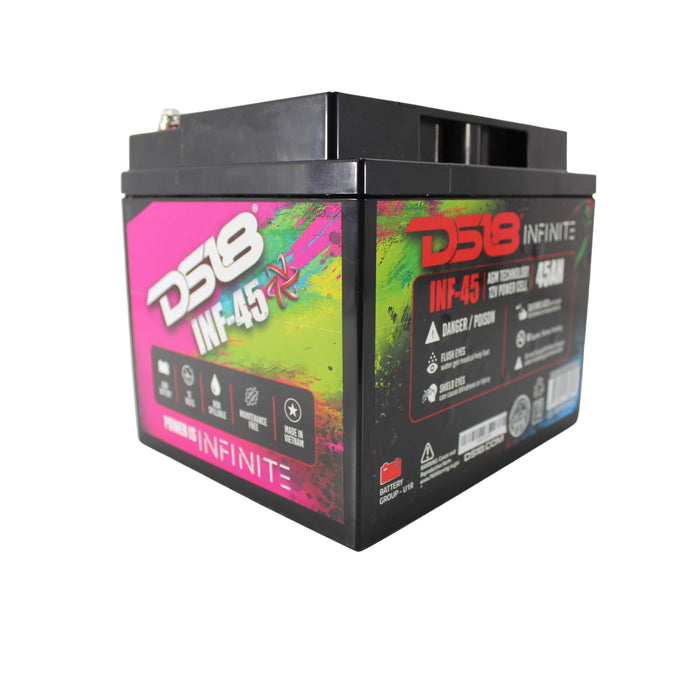 DS18 12V Battery 45AH 1500W AGM Group U1R 675 Amps Non Spillable INFINITE INF-45