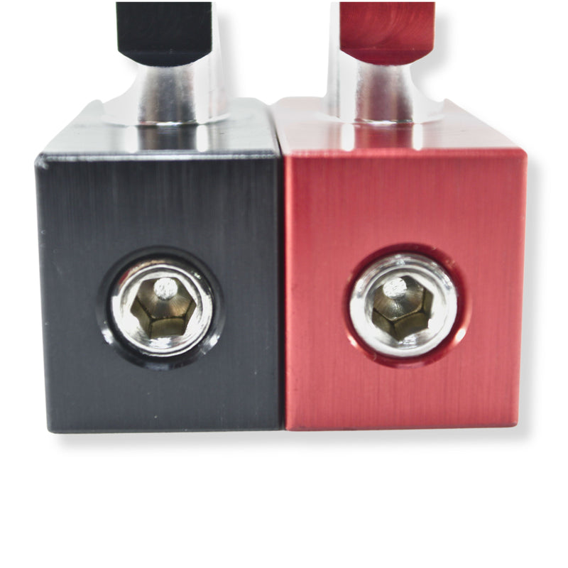 B2 Audio Dual 0GA to Single 0GA Amplifier Input Adapters Black and Red Pair