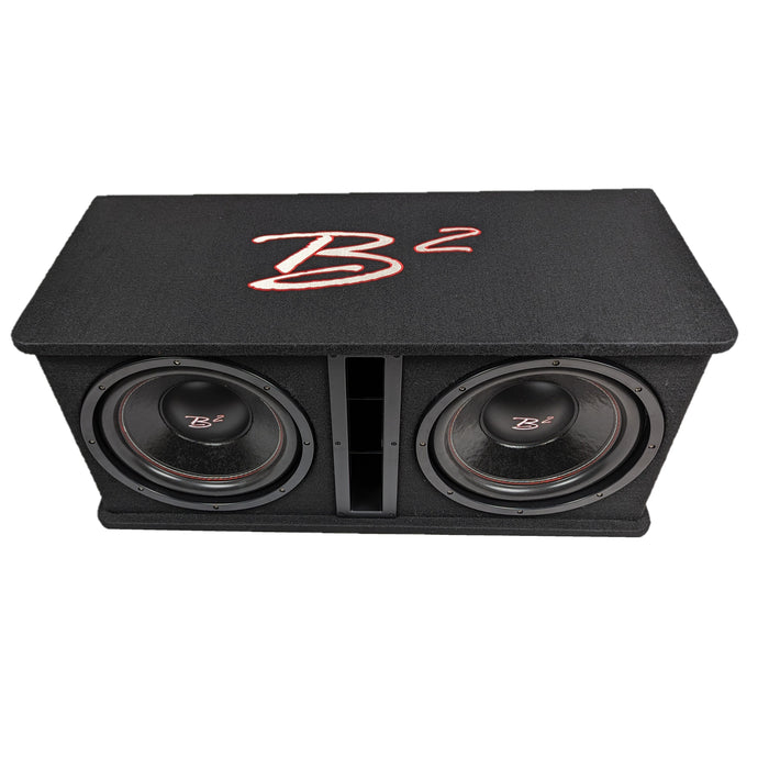 B2 Audio Dual 12" 1000W RMS Dual 2 Ohm Vented Loaded Subwoofer Enclosure DVPE212