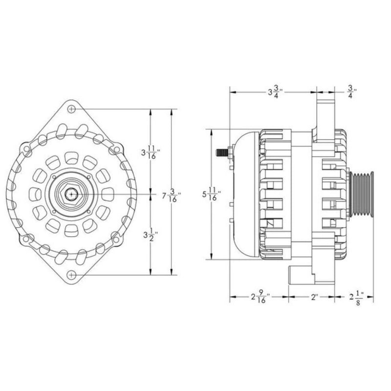 Mechman 400 Amp High Output Alternator CS144 Cast Case Custom Fitment 7864400