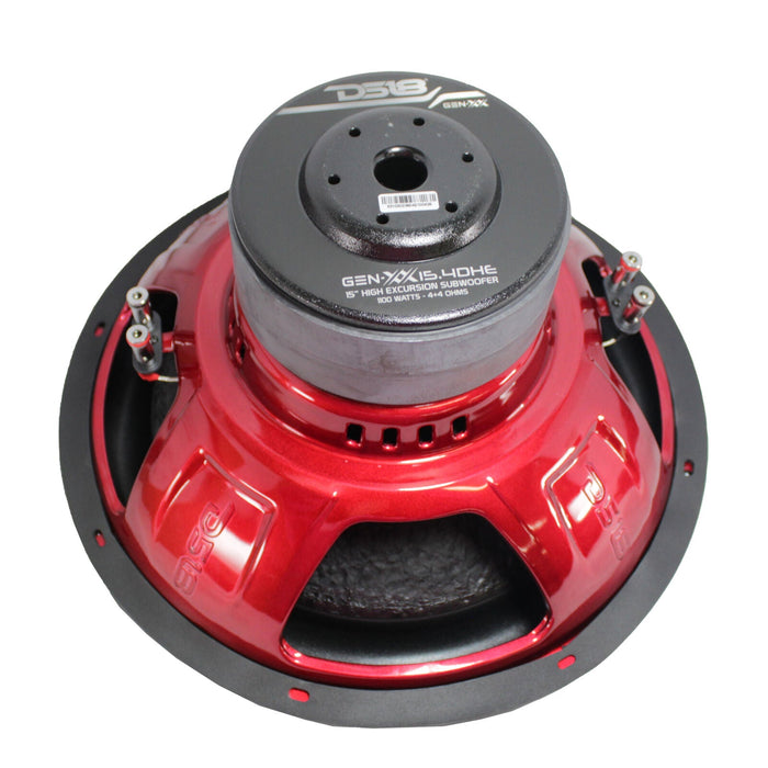 DS18 15" 1100 Watts High Excursion Subwoofer Dual Voice Coil 4-Ohm GEN-XX15.4DHE