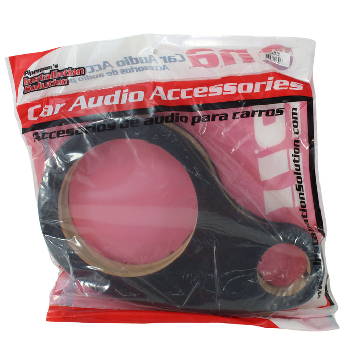 Pair of Carpeted Wood 8 inch Speaker Rings with Opening for 3 inch Tweeters