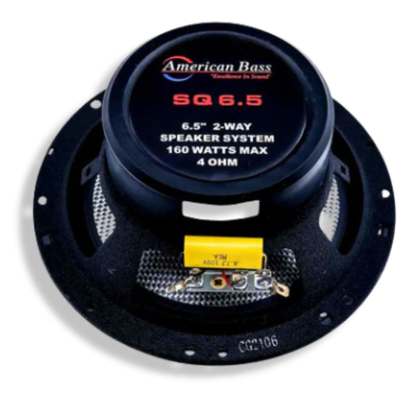 American Bass 6.5" 80 Watt 4ohm Coaxial Speakers w/Neo Swivel Tweeter Pair SQ6.5