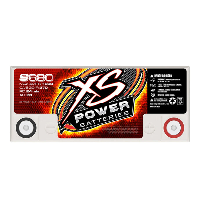 XS Power S680 12 Volt 1000 Max Amp 20 AH AGM Starting Battery