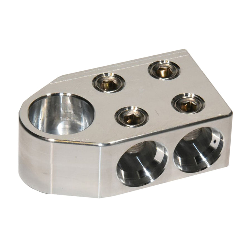 Pair of Jim's Machineworx 4 Hole 4/0 Bolt Down Set Screw Type Battery Terminal