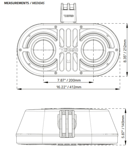 DS18 Jeep/ATV, Marine Roll Cage Sound Bar with 2 X PRO-HY6.4B Included JVOCE