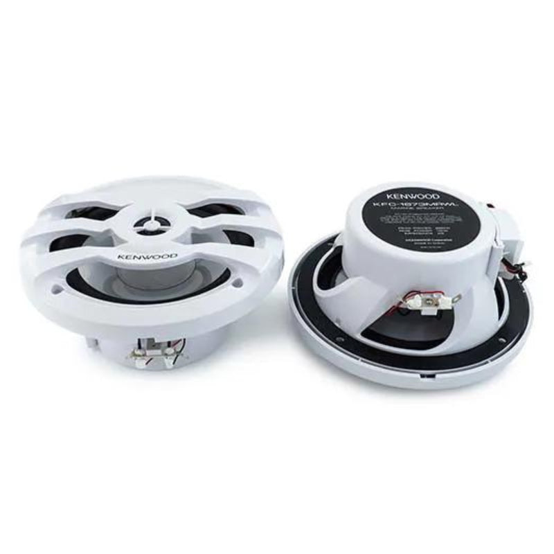 Pair of 6.5" 2-way 4 Ohm 75W Marine Speakers w/Built-in LED Lights (White)